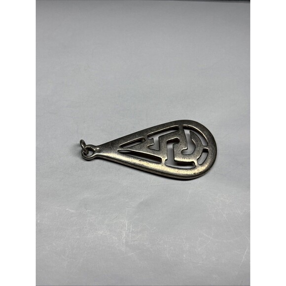 Vintage Sterling Silver 925 Greek Key Symbol Style Necklace Pendant - Picture 2 of 6